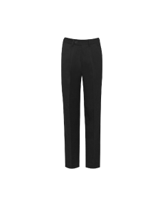 Plain Black Boys Elasticated Pleated Trousers