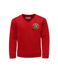 Red V-Neck Sweatshirt