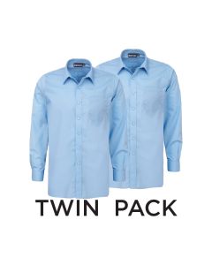 Plain Blue Boys Long Sleeve Shirt (Yr 7-10)