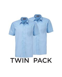 Plain Blue Boys Short Sleeve Shirt (Yr 7-10)