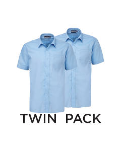 Plain Blue Boys' Short Sleeve Shirt (Yr 7-10)