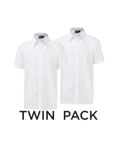 Plain White Boys' Short Sleeve Shirt (Yr3-6)