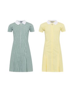 Plain Junior Gingham Dress (contrast collar)