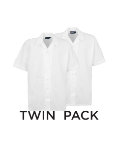 Plain White Girls' Short Sleeve Revere Blouse