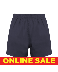 Plain Navy Cotton Twill PE Shorts