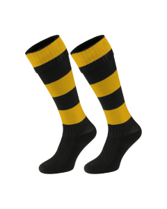 Plain Black & Amber Sports Socks