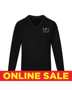 Black Knitted V Neck Jumper 