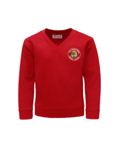 Red V-Neck Sweatshirt