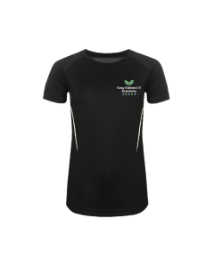 Black & White Girls PE Training T-Shirt