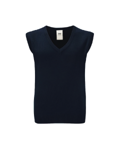 Plain Navy Knitted V Neck Slipover