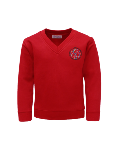 Red V Neck Sweatshirt