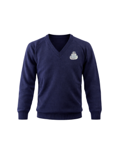Dark Navy Knitted V-Neck Jumper (Yr 7-11)
