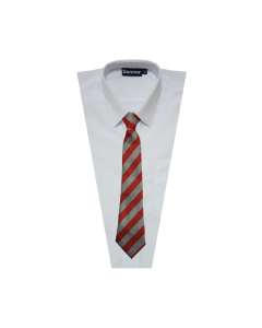 TI-017 Scarlet & Silver Clip On Tie