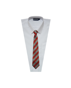 TI-121 Scarlet & Silver Elasticated Tie