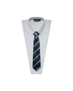 TI-026 Navy, Bottle & White 6th Form Tie 