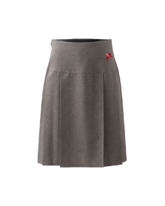 Grey Girls Badged Pleated Skirt