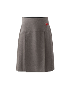 Grey Girls' Badged Pleated Skirt