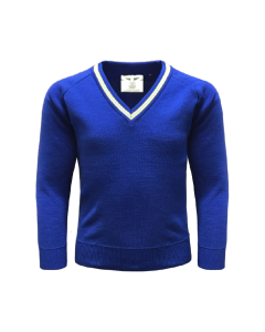 Royal & Yellow Knitted V-Neck Jumper