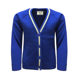 Royal blue new arrivals cardigan school uniform