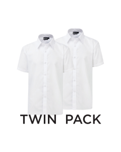 Plain White Boys' Short Sleeve Shirt (Yr3-6)