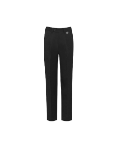 Black Boys' Elasticated Pleated Trousers