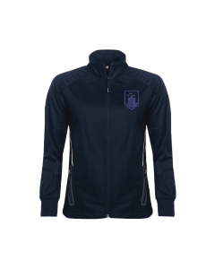 Navy & White Girls' PE Full Zip Training Top