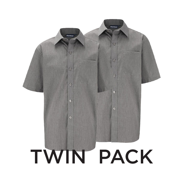 Plain Grey Boys Short Sleeve Shirt