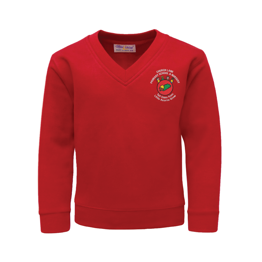 Red V Neck Sweatshirt