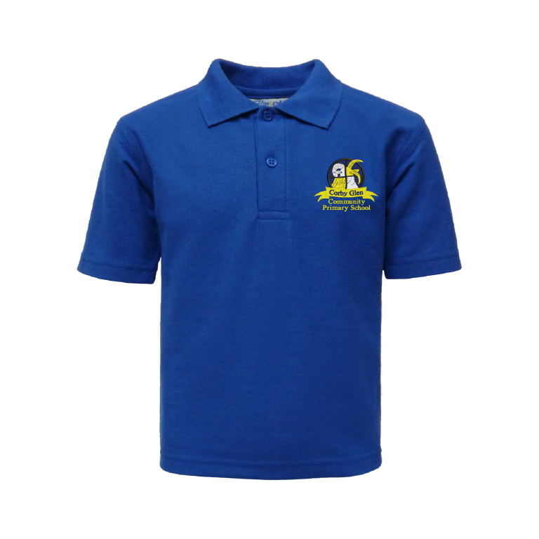 Royal blue polo shirt school uniform hot sale