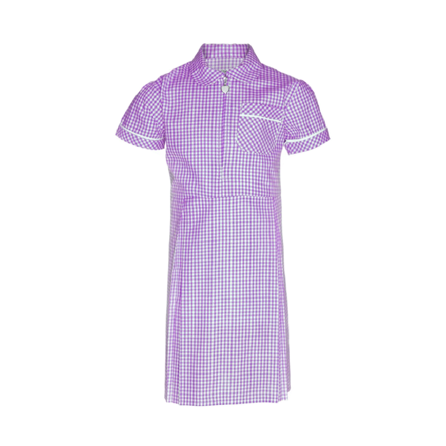Plain Lilac Junior Gingham Dress