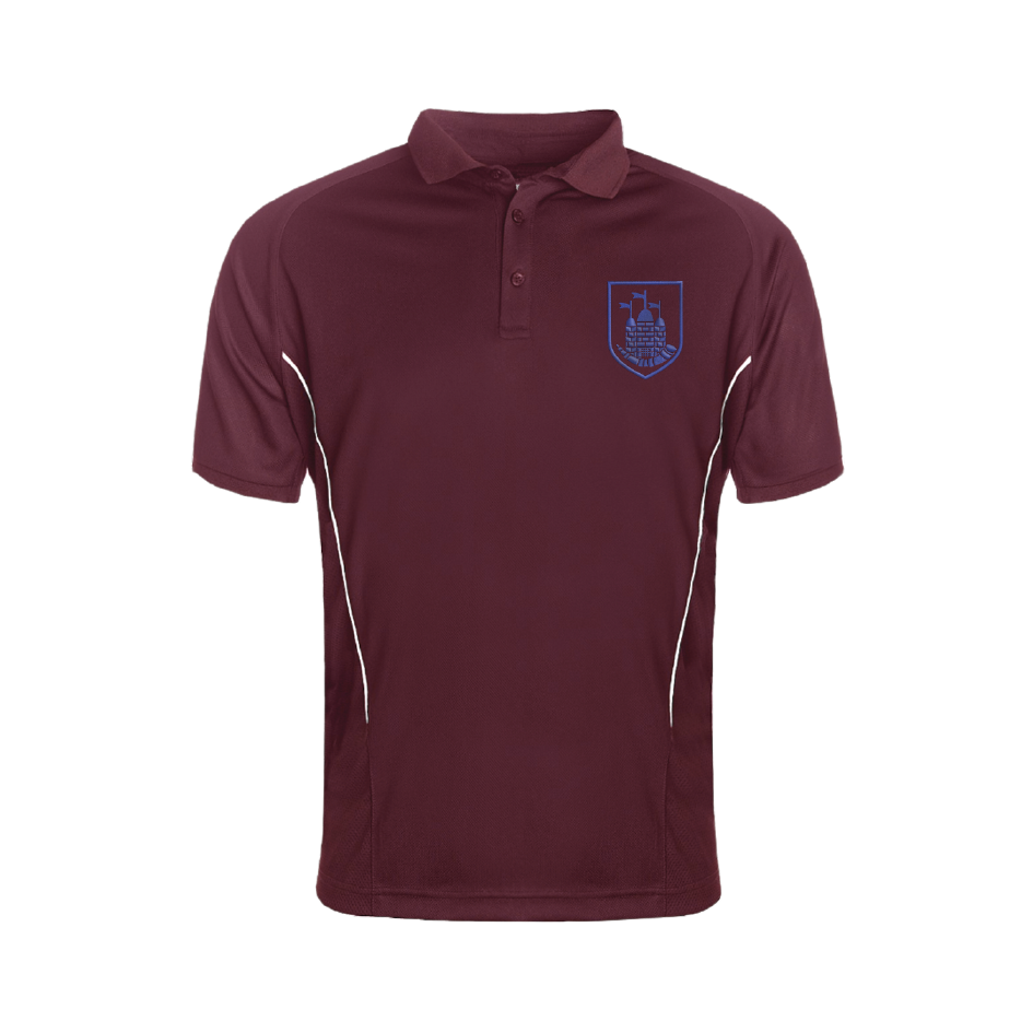 Burgundy polo clearance uniform shirt