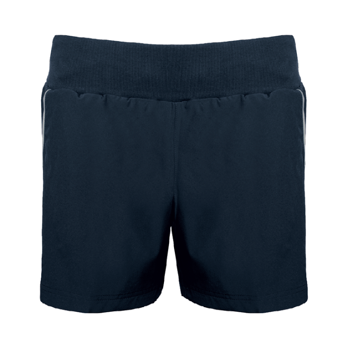 Plain Navy Silver Girls Performance PE Shorts