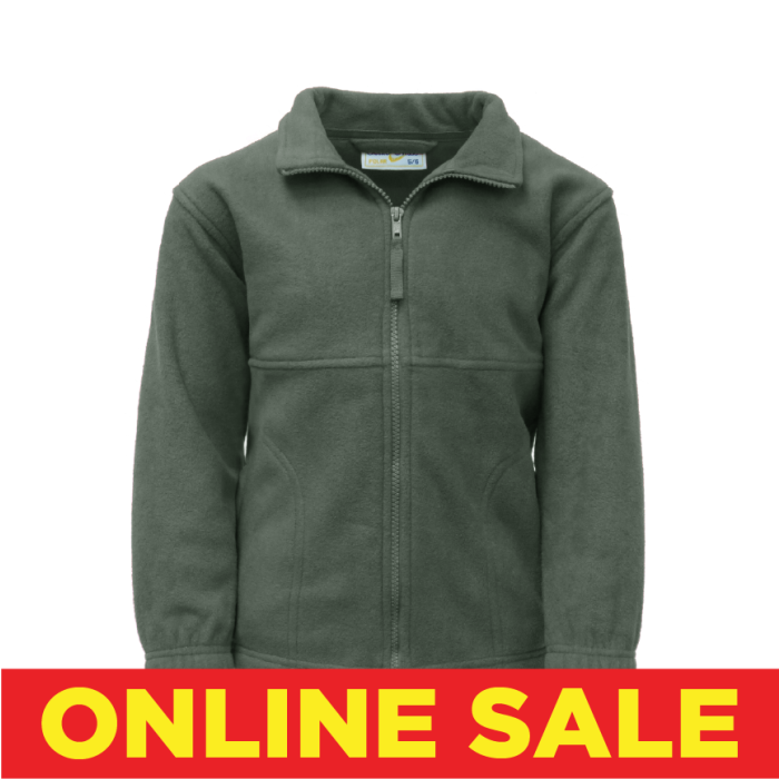 Plain Grey Full Zip Fleece Jacket