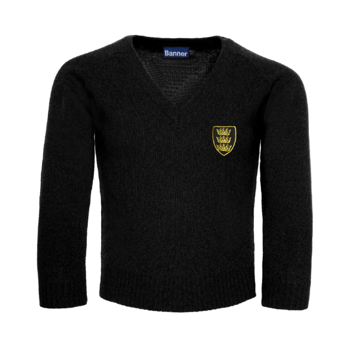 Black knitted sale school jumper