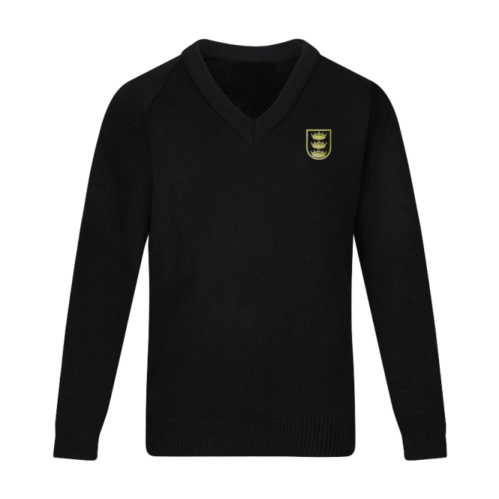 Black knitted school jumper sales