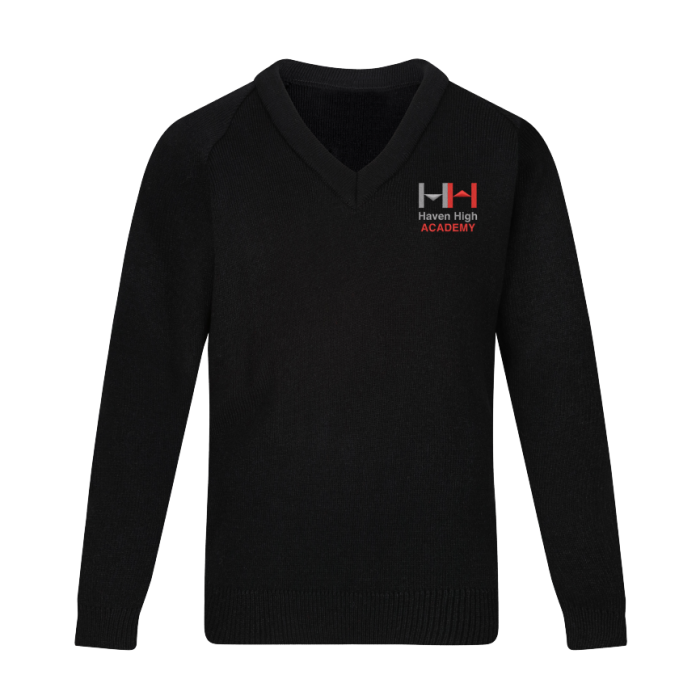 Black knitted school jumper discount