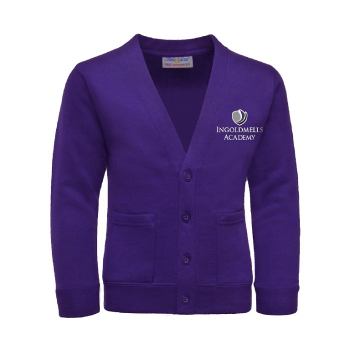 Girls purple shop school cardigan