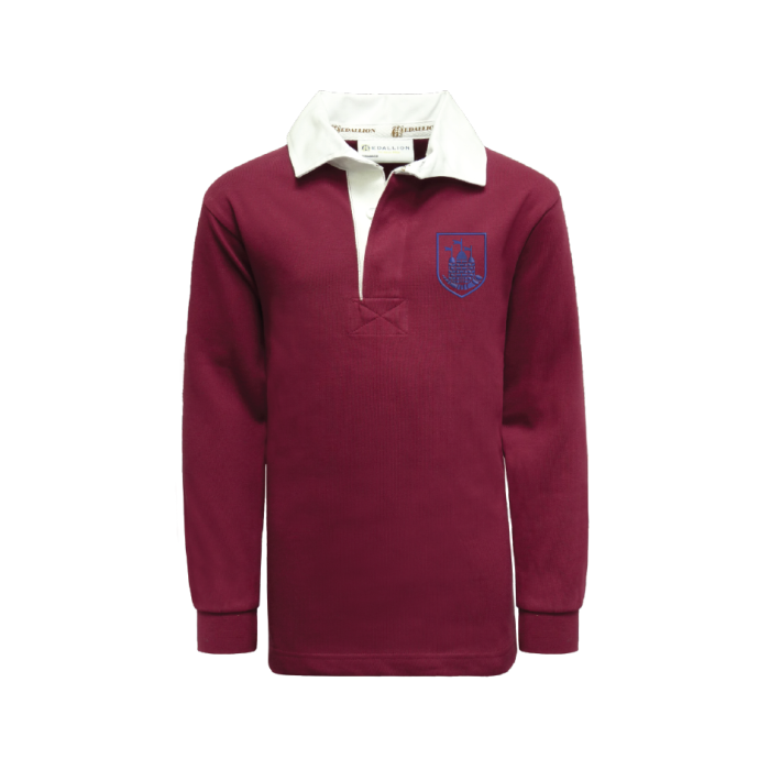 maroon and white shirt
