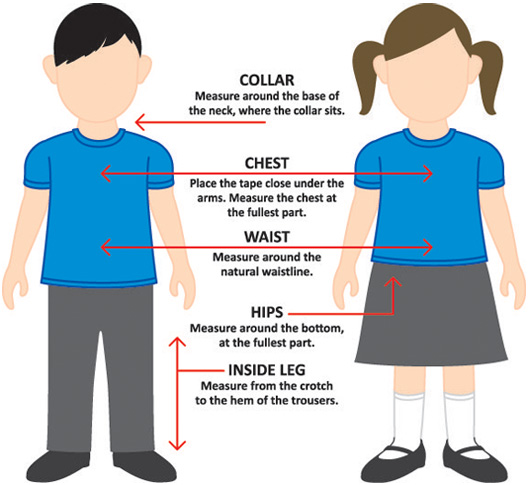 School Uniform Measurement Chart